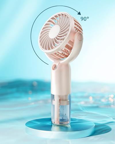 Image of Gaiatop Mini Portable Fan, 3 Speed Personal handheld Fan with Mist Spray Humidifier, 2000mAh Rechargeable USB Table Fan for Makeup, Travel, Home, Office