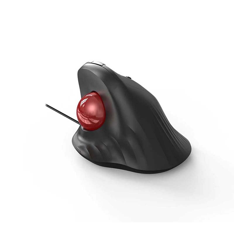 JOMAA Wired Trackball Mouse 6-Button Ergonomic Design with CPI Switch (400/800/1200/1600) Red LED Indicator 250Hz Polling Rate Plug & Play for PC Laptop Desktop (Red)