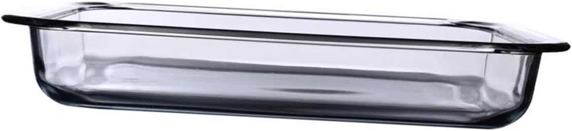 1pc Tempered Glass Bakeware Large Baking Tray Serving Casserole Dishes for Oven Baking Dishes for Oven Plates Rectangular Baking Plate Heat-resistant Backing Plate Baking Pan White