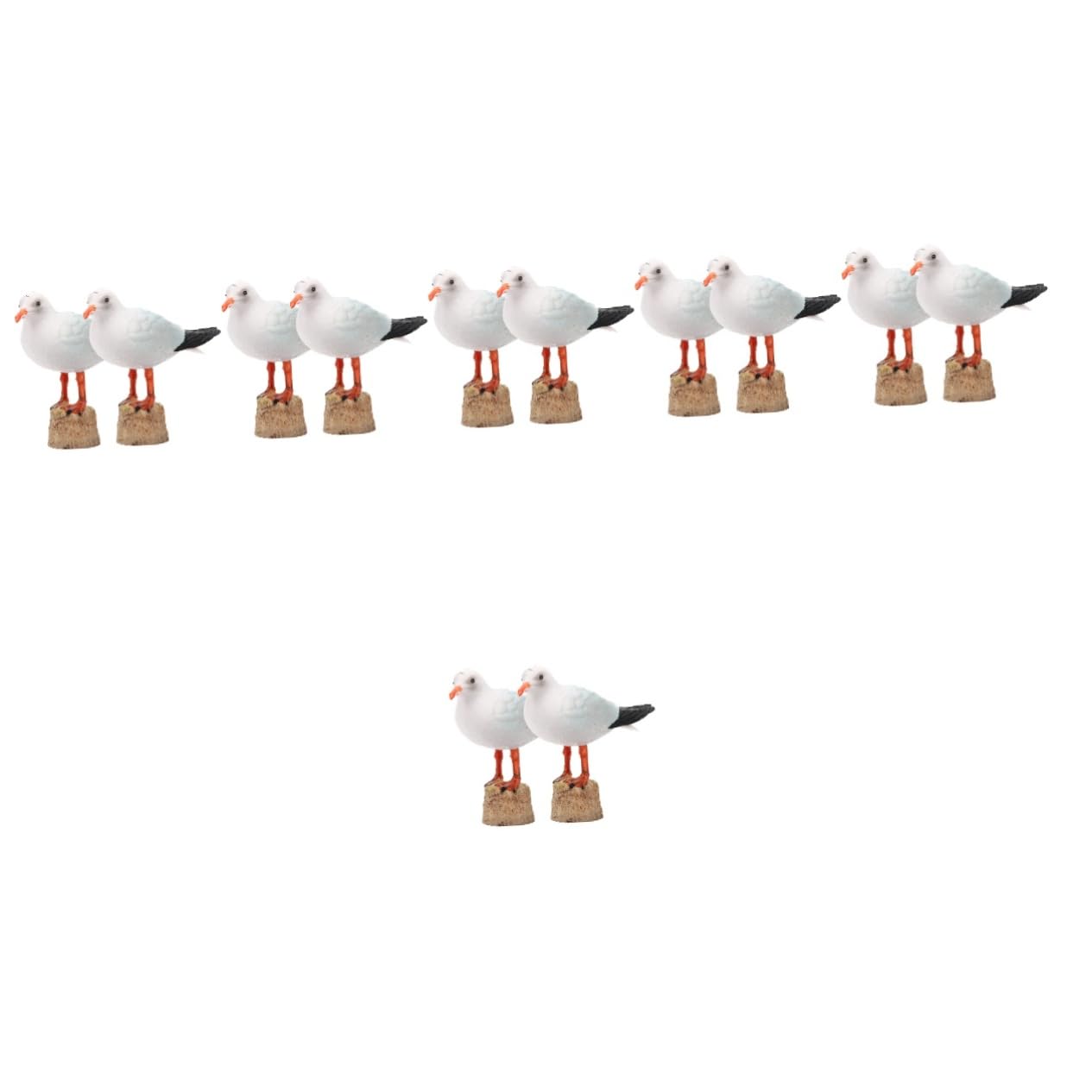 Modèle de goéland à bec rouge ABOOFAN, lot de 12 figurines d'animaux marins pour bureau