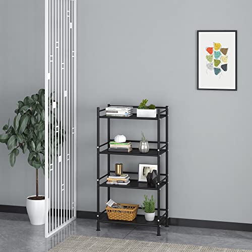 Ghqme Metal Standing Bookshelf Space Saver, Storage Tower Rack For Kitchen Bathroom, Storage Shelving Unit Organizer, Outdoor Flower Stand Storage Rack Shelves Bookcase For Home Office #TOP4