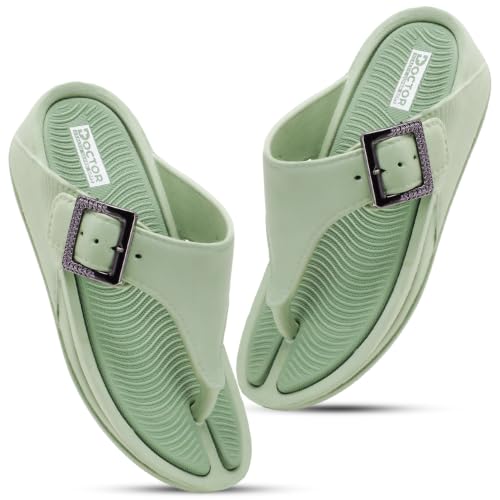 Image of DOCTOR HEALTH SUPER SOFT Women's Orthopedic Toe Ring Sandals | Adjustable Buckle Comfort Flip Flops | Soft Cushioned Lightweight Anti-Skid Everyday Wear Slippers for Women