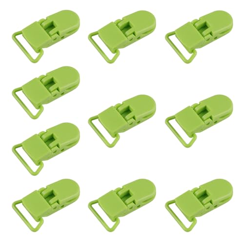 Image of 10-Pack Pacifier Clip Replacement Ends - BPA-Free Plastic Fasteners for DIY Baby Crafts, Sewing Bibs & Blankets Straps (3 /4 Inch, Fruit Green)