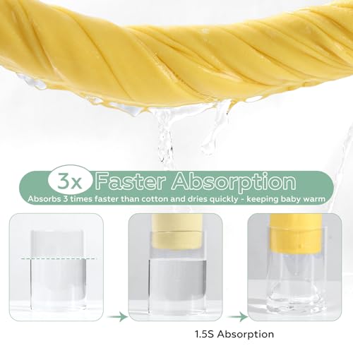 Image of Hooded Baby Bath Towels Set of 2-4 Piece Bamboo Bath Essential Must Haves Newborn Stuff, Shower Registry Gifts for Infant, Toddler (28 X 28 Inch, Duck)