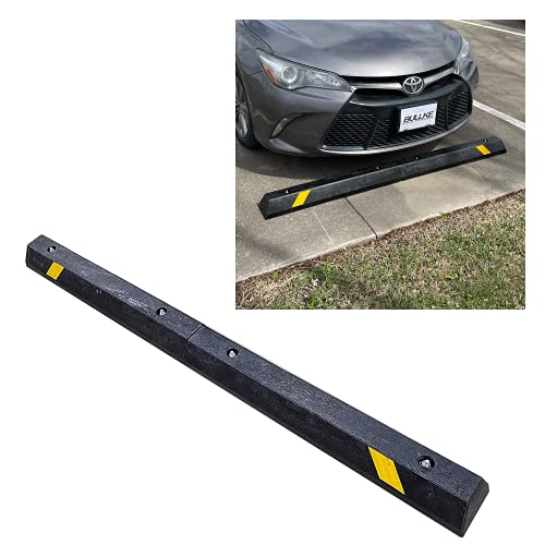 bullke 6 Foot Parking Curb Stop, Heavy Duty (Made in USA) Super Thick Tough Plastic (not Rubber) Parking Stop, Parking Block - 72" Long When Assembled