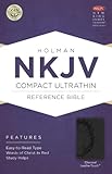 NKJV Compact Ultrathin Bible, Charcoal LeatherTouch