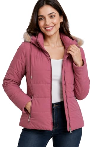 Image of SANE ORIGINALS Winter Jacket for Women with Detatchable Hoodie Cap || Lightweight Full Zipper Regular Fit Warm Jacket for Ladies