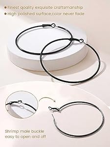 FOCALOOK Creolen voor dames, roestvrij staal, 30/50/70/100 mm, rond, zilver/ goud/zwart, 30 mm, 50 mm, 70 mm, Roestvrij staal, Geen edelsteen