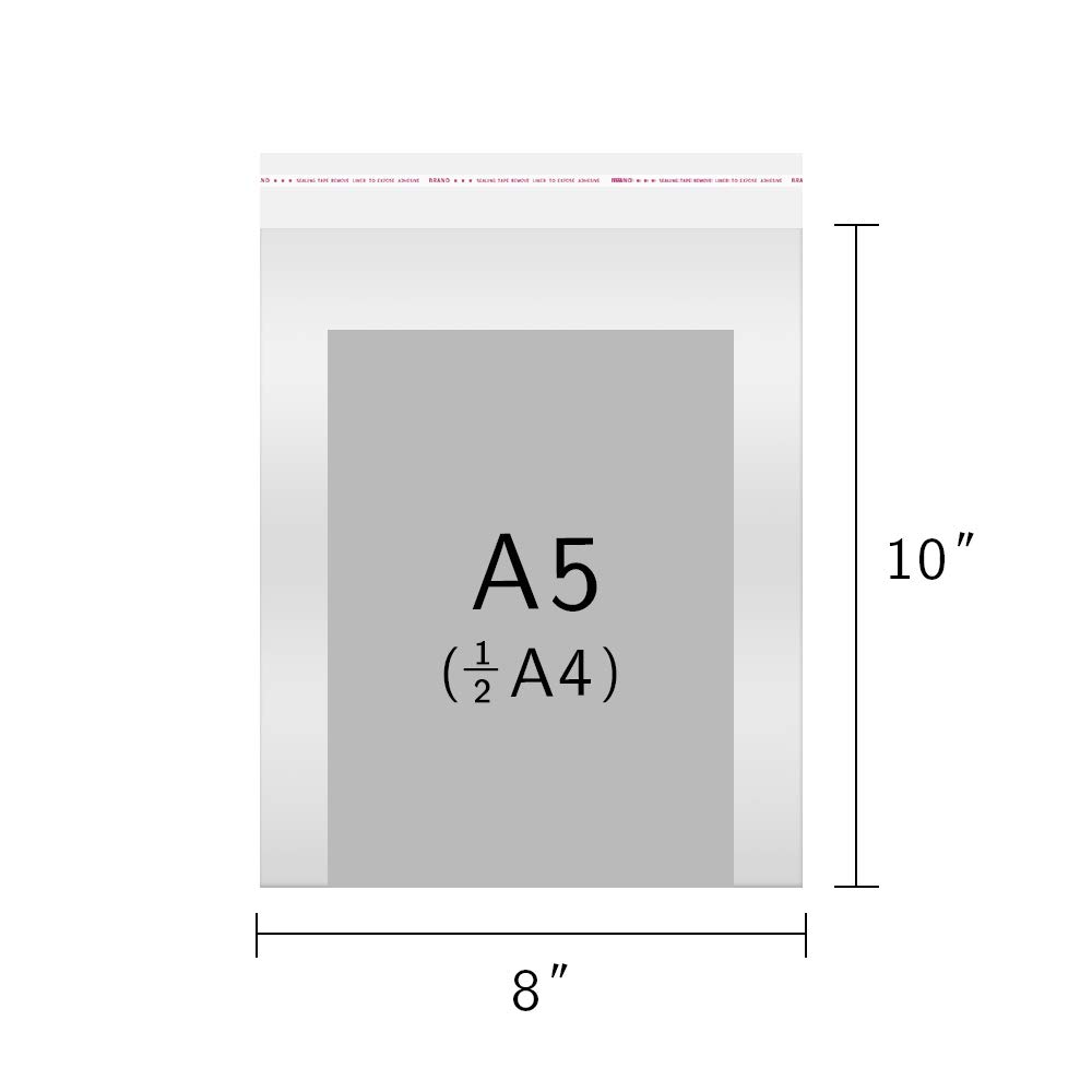 8x10 200ct Clear Violoncello Borse autosigillanti OPP Sacchetto Risigillabile Sacchetto di Cellophane per Imballaggio Stampe Foto Opere d'arte Bakery Cookie Regalo
