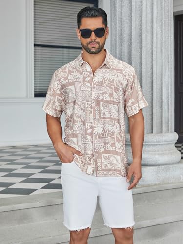 Hardaddy Mens Casual Hawaiian Shirts Short Sleeve Button Down Tropical Shirts Beach Summer Shirts3