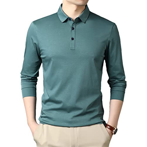 Polo homme manches longues coton mercerisé classique casual couleur unie taille L