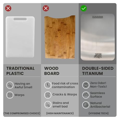 Tabla de cortar rectángular de titanio puro para cocina miniatura 7