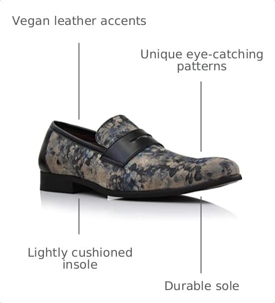 Image of Ferro Aldo Men's Classic Penny Loafers & Slip-On Dress Shoes | Woven, Floral, and Plaid Styles |