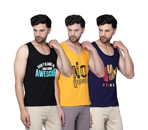 Image of Designer Men Vest Versatile Cotton Sando /Baniyan /Ganji for Boys - Perfect for Gym Workouts, Vacations, and Beaches