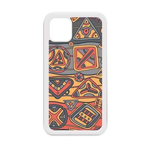 Coque iPhone 12 Pro Max motif collage tribal africain blanc pour smartphone Apple