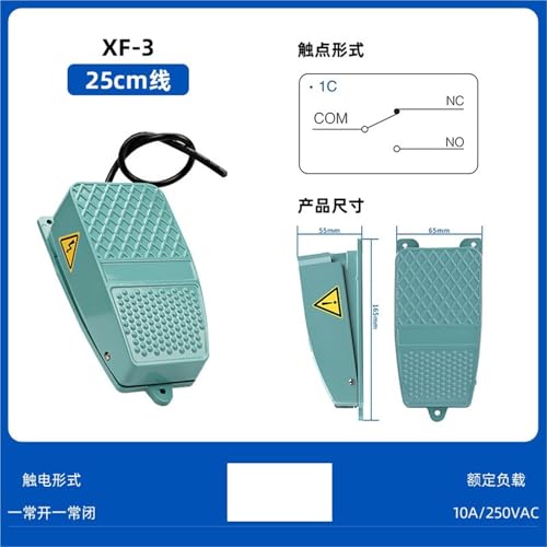 Interruptor de pedal tipo XF-3 controlador único de aluminio con cable de 25cm 3