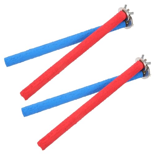 Lurrose 4個 つや消しスタンド 鳥はオウムの略 装飾的な鳥かご セキセイインコ鳥かごアクセサリー 鳥小屋 インコ用の鳥のおもちゃ 止まり木 鳥のインコのおもちゃ ハムスター フィンチ 木材