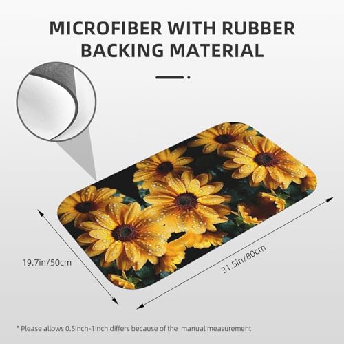 Alfombrilla de ducha de diatomeas 50x80 cm con diseño de girasol 3