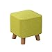 Tkanina podnóżka, domowy podnóżek kwadratowy tapicerowane krzesło 4 drewniane nogi tapicerowane stolec (Color : Green)
