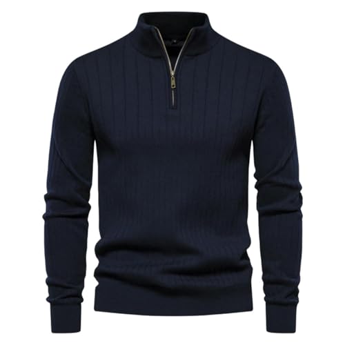 Pull en coton homme col zippé idéal pour le week-end