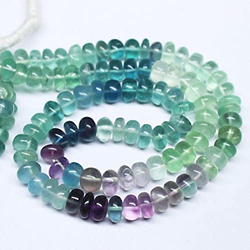 Perles rondelles en fluorite naturelle 7-8mm LKBEADS pour création de bijoux