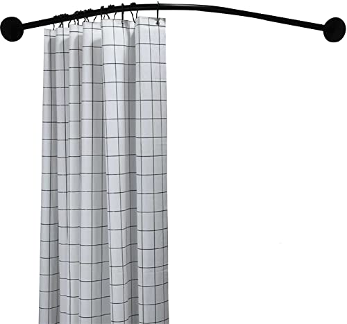 Tringle de douche en L réglable pour optimiser l'espace d'une baignoire d'angle familiale