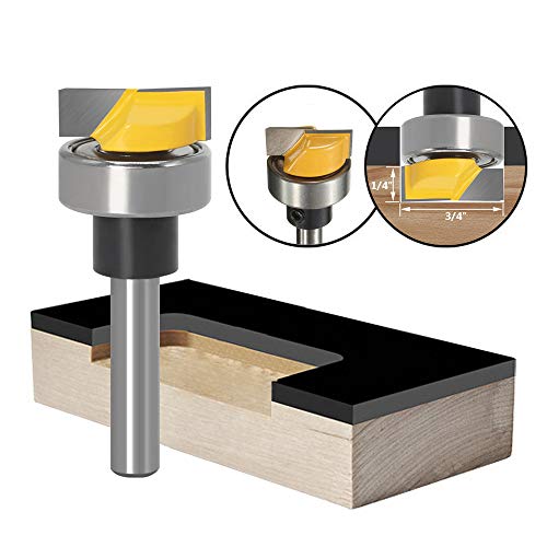 Yakamoz 1/4 Inch Shank Template Router Bit Bearing Flush Trim Hinge Mortising Plunge Router Cutter Woodworking Milling Tool #TOP2