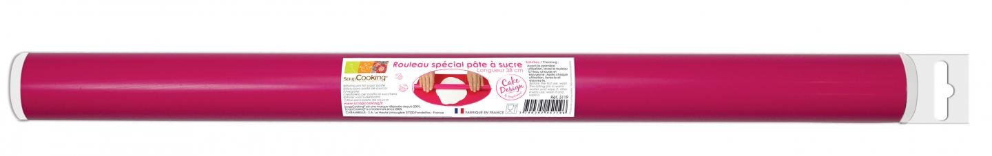 Rouleau pâte à sucre ScrapCooking silicone rose 38x3x3 cm 5119