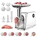 Picadora de Carne Eléctrica, Molinillo Eléctrico de Carne, Máquina de Rellenar Salchichas, Máquina de Embutidos, kit de Salchichas y Kubbe, Acero Inoxidable