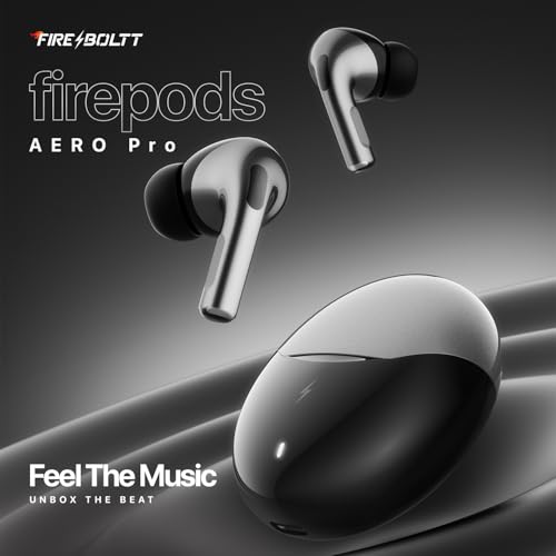 Image of Fire-Boltt Aero TWS Earbuds Custom EQ, Wireless Bluetooth 5.4, Music & App Support, 50H Playtime, Fast Charging Case, 50ms Low Latency for Gaming, Touch Controls, IPX4 Waterproof, Clear Calls - Grey