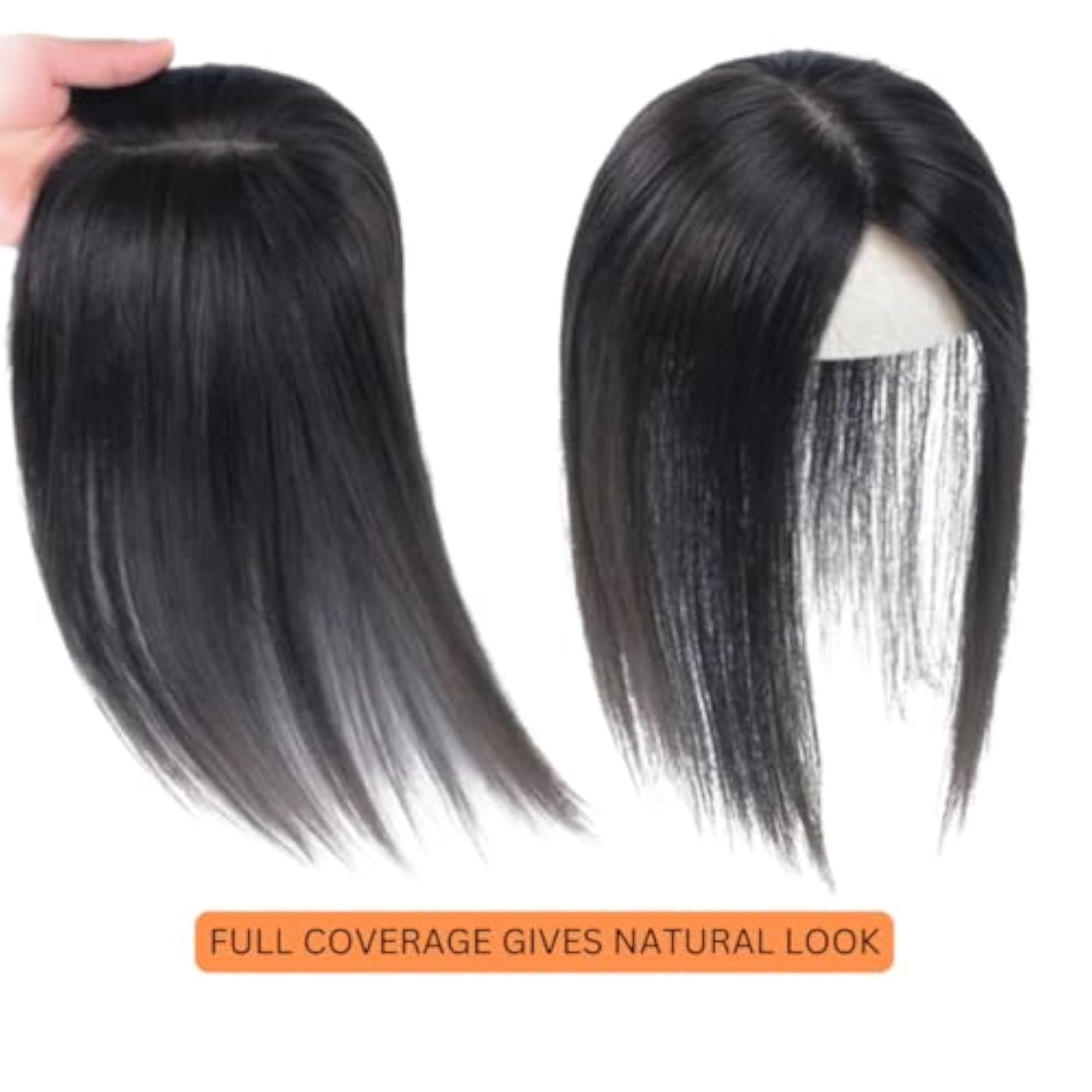 Invisible Clip-In Human Hair Topper for Women