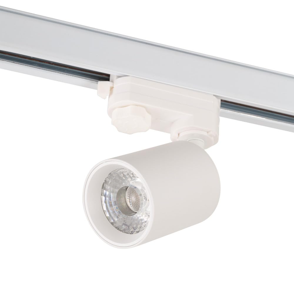 Foco de Carril Trifásico 10W COB Regulable Flicker Free Blanco 2700ºK [1916-TL-10W-T-WW] | Greenice
