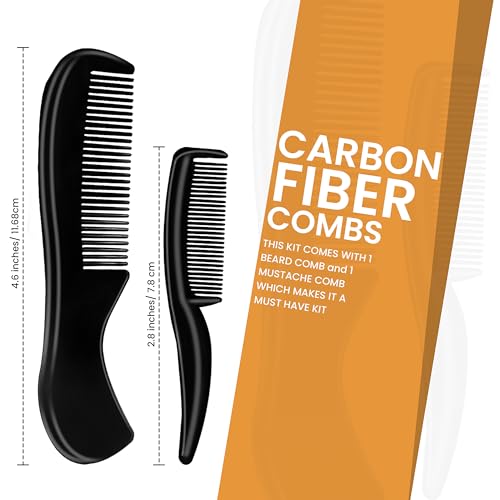 Tesoura de barba masculina de 12 cm - Tesoura alemã de bigode com pente de berada e bigode - Tesoura