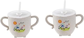 LIOOBO 2 Peças Copo De Água Infantil Copo Com Canudinho De Plástico Para Crianças Copo Com Canudinho Para Bebê Copo Infantil Com Canudo Copo De Palha Para Bebê Copo De Armazenamento De