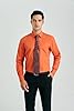 HISDERN Men's Orange Shirts Long Sleeve Smart Formal Plain Dress Shirt and Tie Set Business Casual Wedding Regular Fit 4XL #1