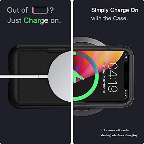SUPBEC Compatible for iPhone 12 Pro Max Case with Card Holder and [Screen Protector Tempered Glass x2Pcs] [Protective Series] Shockproof Silicone for iPhone 12 ProMax Wallet Case Cover-Black-6.7"