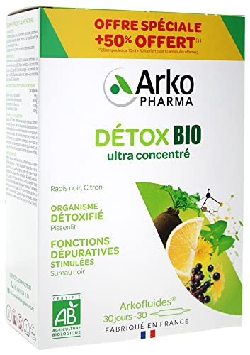 Arkopharma Arkofluides Détox Bio 20 Ampoules + 10 Ampoules Offert...