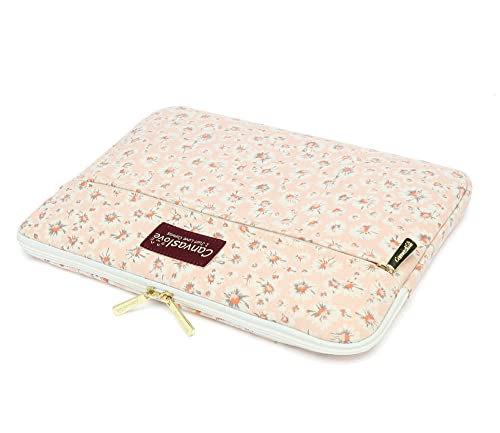 Canvaslove Pink Chrysanthemum Laptop Sleeve Case Bag With Pocket For Macbook Pro 14 Inch,Surface Laptop 14.4 Inch And Hp Lenovo Dell Asus Acer 14 Inch Laptop Computer #TOP7