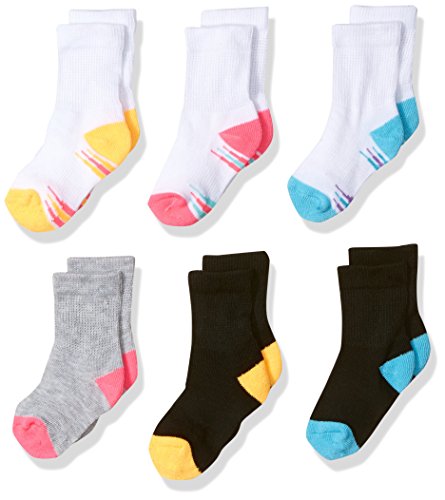 Fruit of the Loom Baby Girls' Crew 6 Pack Sock