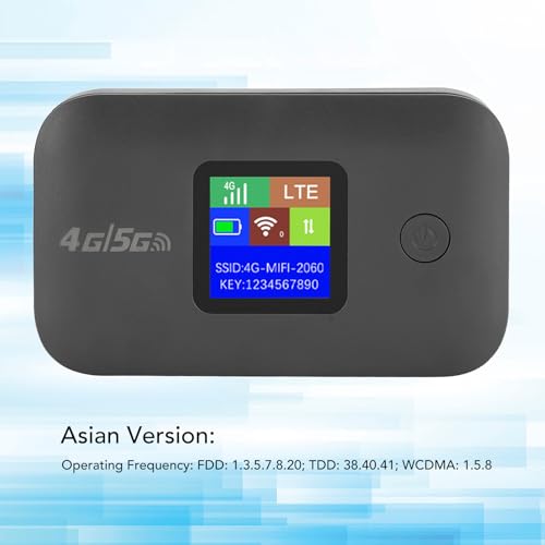 Image of 4G LTE Mobile Hotspot, Portable WiFi Router with SIM Card Slot, Supports 8-10 Users, for Travel Smartphone Tablet Laptop (Asian Version)
