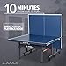 JOOLA Tour Table Tennis Table with Quick Clamp Ping Pong Net - 10 Minute Assembly - Foldable Indoor Ping Pong Table with Single Player Playback Mode, Competition Grade MDF Ping Pong Table Top