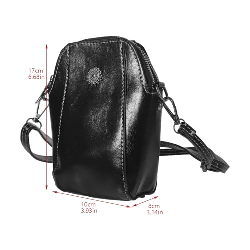 Brown Vintage PU Leather Crossbody Phone Bag Cell Phone Purse Mini Crossbody Wallet Purse with Zipper for Women2