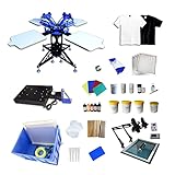 Tianiuseen Screen Printing Kit 3 Color 4 Station Silk Printing Press...