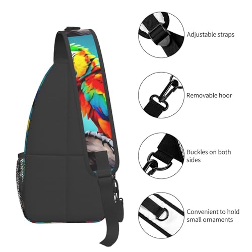 Bolso bandolera Parrots estampado para senderismo miniatura 5