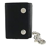 CTM Men's Vegan Leather Chain Wallet, Black