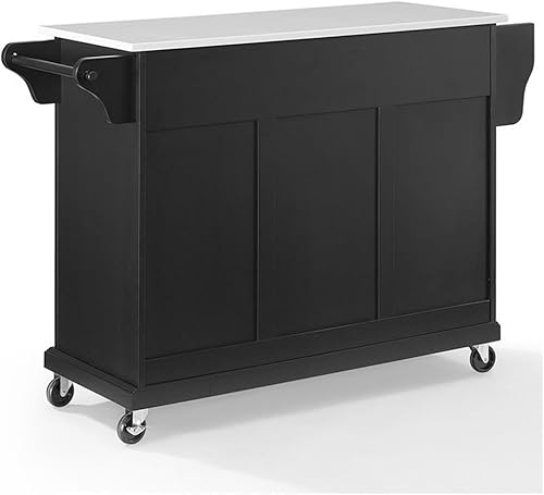 Vista 78 de Crosley Furniture isla de cocina con ruedas, Madera, Blanco