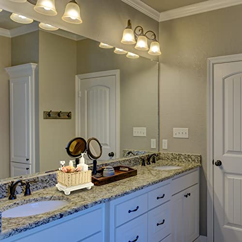 Wooden Riser White Rustic Pedestal Stand Wood Farmhouse Riser Rectangular Pedestal Display Tray For Coffee Bar Counter Kitchen Table Centerpiece Bathroom Dining Room Display #TOP2