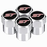 QZKJQDD Car Tyre Valve Caps,4 Tyre Caps Silver, Anodised Aluminium ST-Style