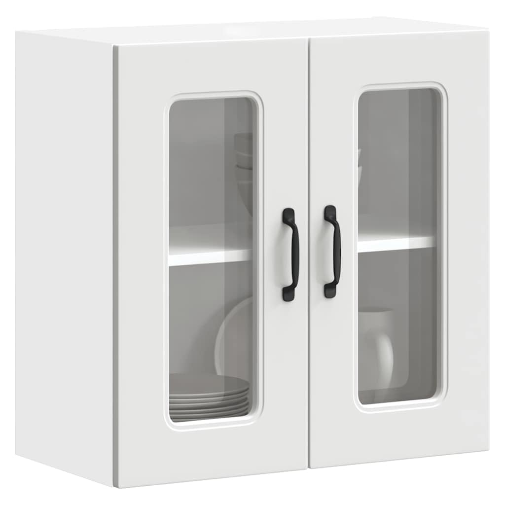vidaXL Armoire Murale de Cuisine avec Porte en Verre Kalmar Blanc, Meuble Mural de Cuisine, armoires murales avec Portes, Armoire Murale de Cuisine avec Portes