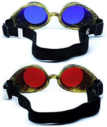 SoJourner Bags Kaleidoscope Glasses - Trippy Psychedelic Rave Goggles - Funky Prism Glasses For Raves - Festival Accessories
